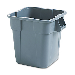 Rubbermaid Commercial Brute Container, Square, Polyethylene, 28 gal, Gray (352600GY)