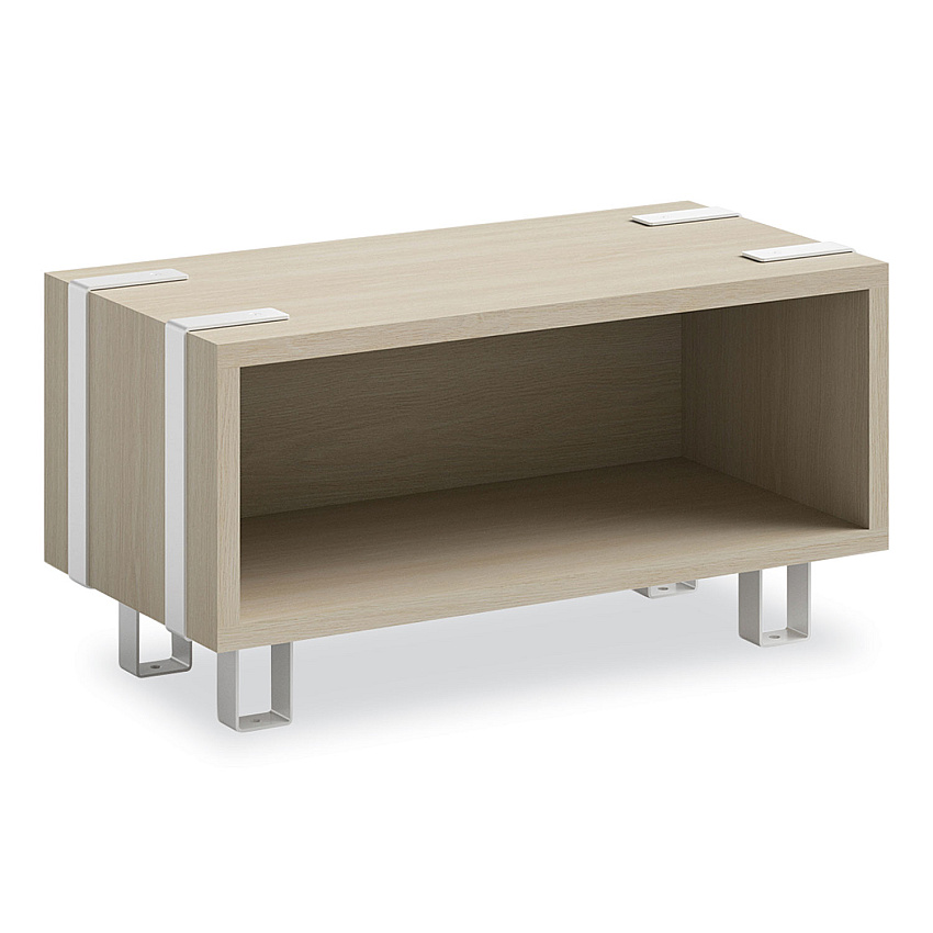 Safco Ready Home Office Small Stackable Storage, 1-Shelf, 24w x 12d x 12.25h, Beige/White (5510WHNA)