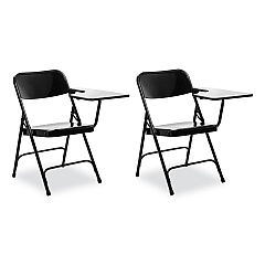 NPS 5200 Series Left-Side Tablet-Arm Folding Chair, Supports 480 lb, 17.25" Seat Height, Black, 2/Carton (5210L)