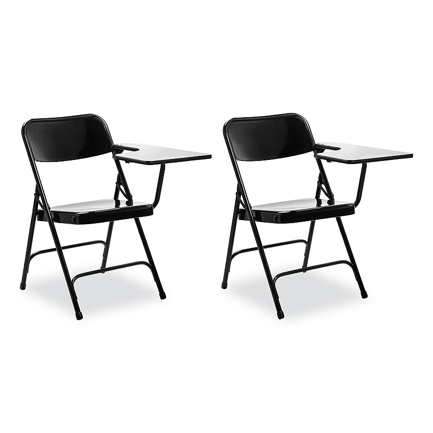 NPS 5200 Series Left-Side Tablet-Arm Folding Chair, Supports 480 lb, 17.25" Seat Height, Black, 2/Carton (5210L)