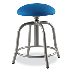 NPS 6800 Series Height Adjustable Fabric Padded Seat Stool, Supports 300 lb, 18" to 25" Seat Height, Cobalt Blue Seat/Gray Base (6825S02)