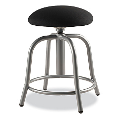 NPS 6800 Series Height Adjustable Fabric Seat Swivel Stool, Supports Up to 300 lb, 18" to 25" Seat Height, Black Seat/Gray Base (6810S02)