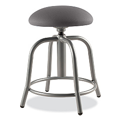 NPS 6800 Series Height Adjustable Fabric Padded Swivel Stool, Supports 300 lb, 18" to 25" Seat Height, Charcoal Seat/Gray Base (6820S02)