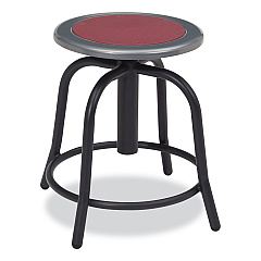 NPS 6800 Series Height Adjustable Metal Seat Stool, Supports Up to 300 lb, 18" to 24" Seat Height, Burgundy Seat, Black Base (681810)