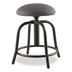 NPS 6800 Series Height Adjustable Fabric Seat Stool, Supports Up to 300 lb, 18" to 25" Seat Height, Charcoal Seat/Black Base (6820S10)