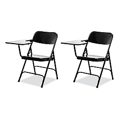 NPS 5200 Series Right-Side Tablet-Arm Folding Chair, Supports 480 lb, 17.25" Seat Height, Black, 2/Carton (5210R)