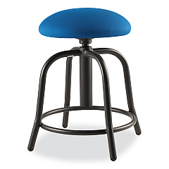 NPS 6800 Series Height Adjustable Fabric Padded Seat Stool, Support 300 lb, 18" to 25" Seat Height, Cobalt Blue Seat/Black Base (6825S10)