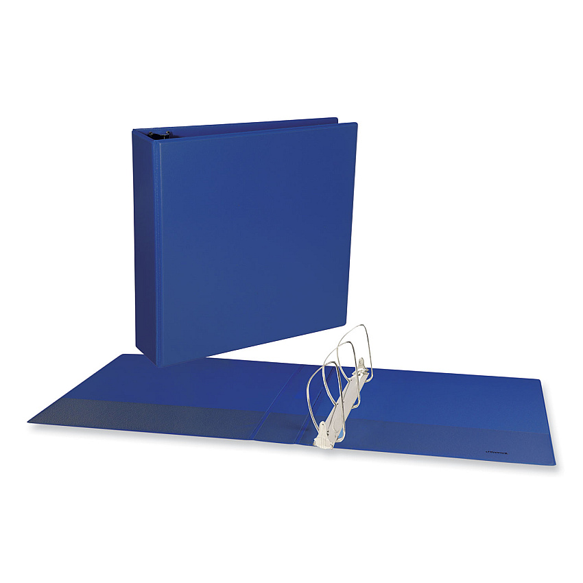 Universal Slant D-Ring View Binder, 3 Rings, 2" Capacity, 11 x 8.5, Navy Blue (UNV20749)