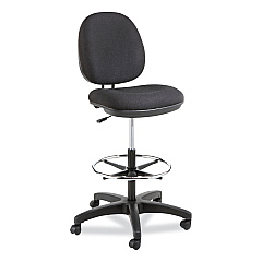 Alera Interval Series Swivel Task Stool, Supports Up to 275 lb, 23.93" to 34.53" Seat Height, Black Fabric (ALEIN4611)