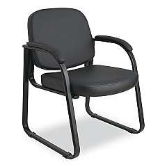 Alera Genaro Series Half-Back Sled Base Guest Chair, 25" x 24.80" x 33.66", Black (ALERL43C16)