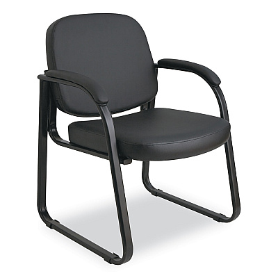 Alera Genaro Series Half-Back Sled Base Guest Chair, 25" x 24.80" x 33.66", Black (ALERL43C16)
