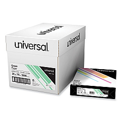 Universal Deluxe Colored Paper, 20 lb Bond Weight, 8.5 x 11, Green, 500 Sheets/Ream, 10 Reams/Carton (UNV11203CT)