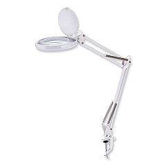 Black &amp; Decker PureOptics LED Magnifying Dimmable Desk Lamp with Clamp Mount, 17" High, White (VLED600)