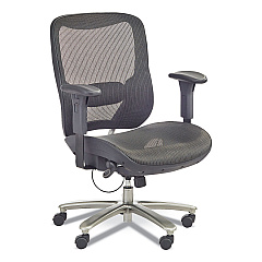 Safco Lineage Big & Tall All-Mesh Task Chair, Supports Up to 400 lb, 19.5" to 23.25" Seat Height, Black Seat, Chrome Base (3505BL)