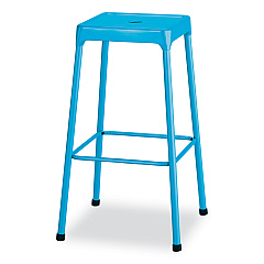 Safco Steel Bar Stool, Backless, Supports Up to 275 lb, 29" Seat Height, Baby Blue Seat, Baby Blue Base (6606BU)