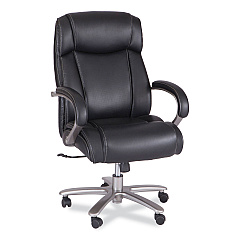 Safco Lineage Big & Tall High Back Task Chair, Supports Up to 500 lb, 20.5" to 24.25" Seat Height, Black Seat, Chrome Base (3502BL)