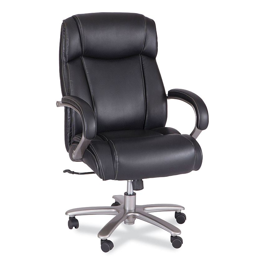 Safco Lineage Big & Tall High Back Task Chair, Supports Up to 500 lb, 20.5" to 24.25" Seat Height, Black Seat, Chrome Base (3502BL)