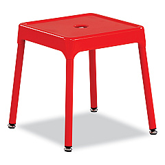 Safco Steel Guest Stool, Backless, Supports Up to 275 lb, 15" to 15.5" Seat Height, Red Seat, Red Base (6603RD)