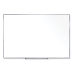 Ghent Non-Magnetic Whiteboard with Aluminum Frame, 72.63 x 48.47, White Surface, Satin Aluminum Frame (M2464)