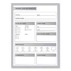 Ghent Patient Room Magnetic Whiteboard, 24 x 36, White/Gray Surface, Satin Aluminum Frame (GRPM311P23)
