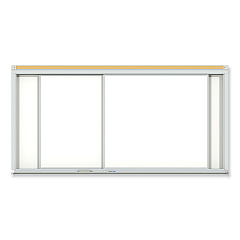 Ghent Horizontal Sliding Porcelain Magnetic Whiteboard, 144 x 48, White Surface, Satin Aluminum Frame (HSM2412)