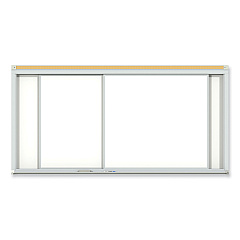 Ghent Horizontal Sliding Porcelain Magnetic Whiteboard, 96 x 48, White Surface, Satin Aluminum Frame (HSM248)