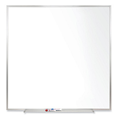 Ghent Magnetic Porcelain Whiteboard with Satin Aluminum Frame, 48.5 x 48.5, White Surface (M1444)