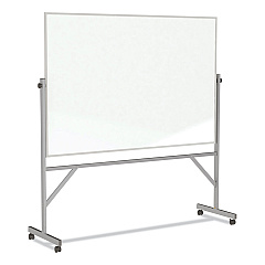 Ghent Reversible Magnetic Porcelain Whiteboard w/Satin Aluminum Frame, 101.25 x 78.25, White Surface (ARM1M148)
