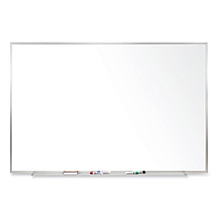 Ghent Magnetic Porcelain Whiteboard with Satin Aluminum Frame, 72.5 x 48.5, White Surface (M1464)