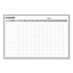 Ghent In/Out Magnetic Whiteboard, 48.5 x 36.5, White/Gray Surface, Satin Aluminum Frame (GRPM301E34)