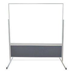 Ghent Double-Sided Magnetic Porcelain Whiteboard, Caramel Vinyl Tackboard with Aluminum Frame, 50.5 x 72.88 (FPM1M164183)