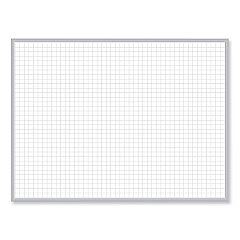 Ghent 1 x 1 Grid Magnetic Whiteboard, 72.5 x 48.5, White/Gray Surface, Satin Aluminum Frame (GRPM321G46)