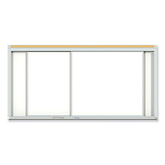 Ghent Horizontal Sliding Porcelain Magnetic Whiteboard, 72 x 48, White Surface, Satin Aluminum Frame (HSM246)