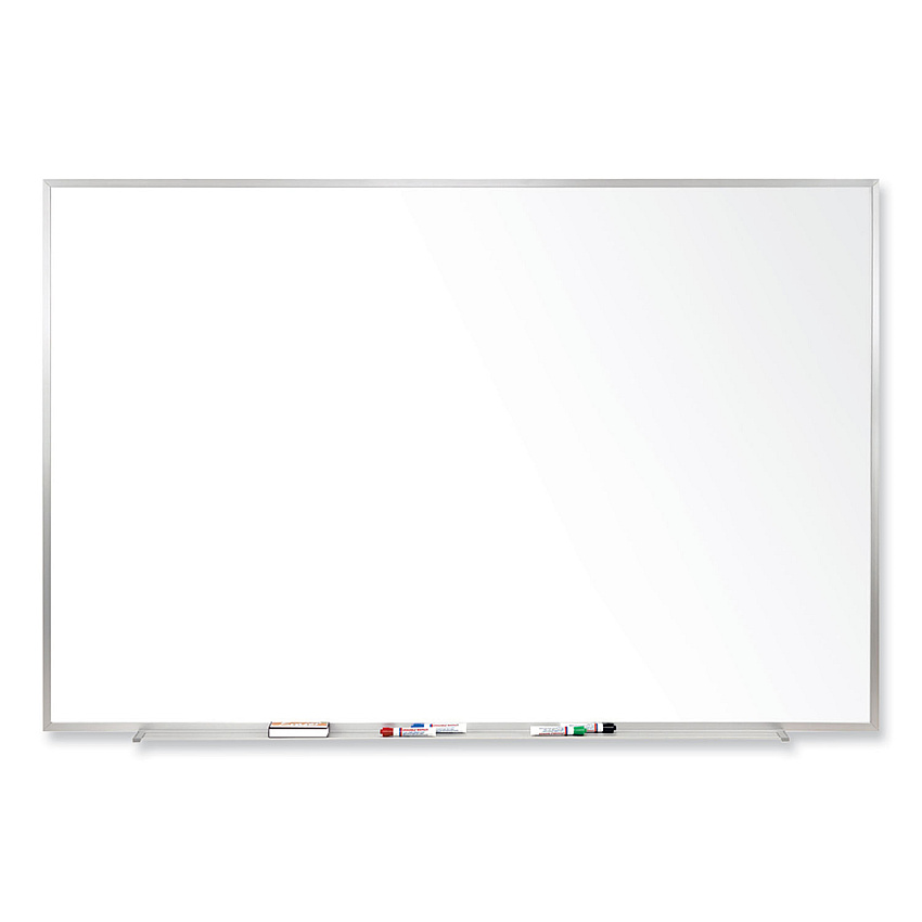Ghent Magnetic Porcelain Whiteboard with Satin Aluminum Frame, 48.5 x 36.5, White Surface (M1341)