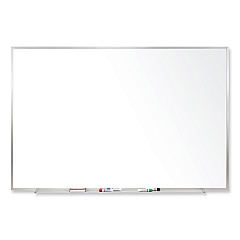 Ghent Magnetic Porcelain Whiteboard with Satin Aluminum Frame, 36 x 24, White Surface (M1231)