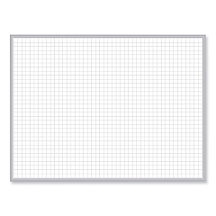 Ghent 1 x 1 Grid Magnetic Whiteboard, 96.5 x 48.5, White/Gray Surface, Satin Aluminum Frame (GRPM321G48)
