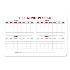 Ghent 4 Month Whiteboard Calendar with Radius Corners, 36 x 24, White/Red/Black Surface (984516)