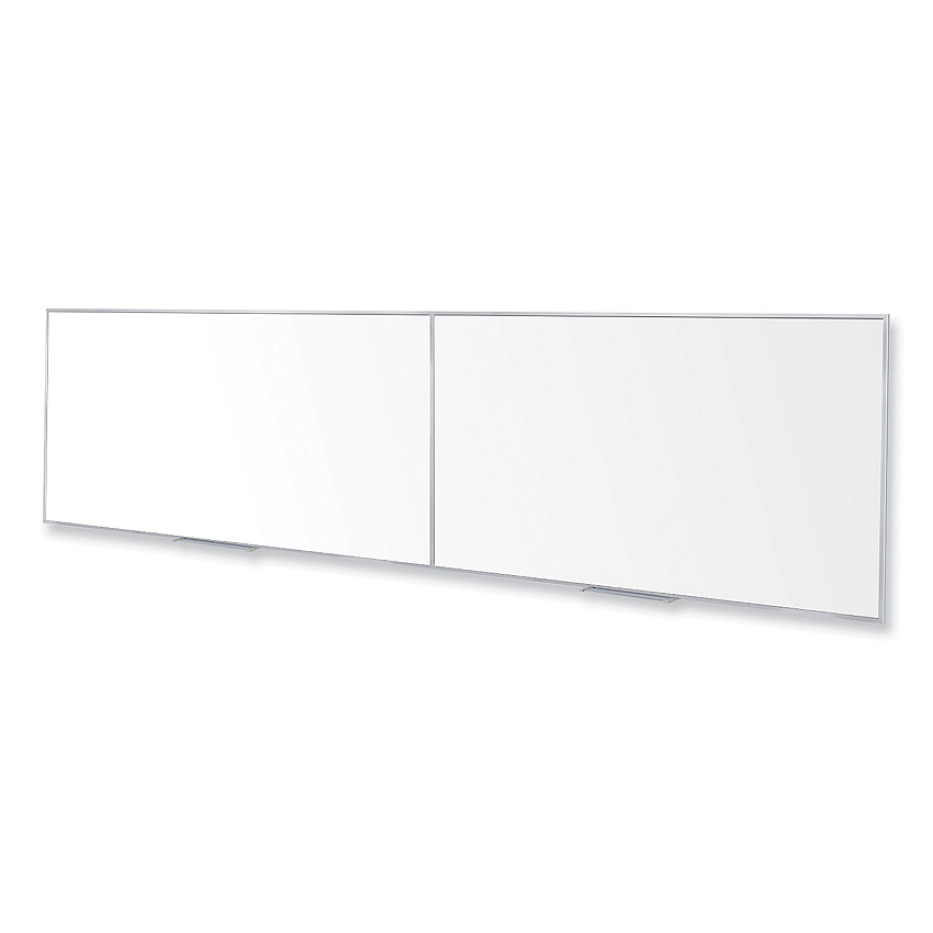Ghent Magnetic Porcelain Whiteboard with Satin Aluminum Frame, 193 x 48.5, White Surface (M14164)