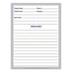 Ghent Hospital Magnetic Whiteboard, 24 x 36, White/Blue Surface, Satin Aluminum Frame (GRPM311H23)