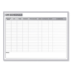 Ghent OR Schedule Magnetic Whiteboard, 96.5 x 48.5, White/Gray Surface, Satin Aluminum Frame (GRPM313S48)