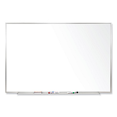 Ghent Magnetic Porcelain Whiteboard with Satin Aluminum Frame, 120.5 x 48.5, White Surface (M14104)