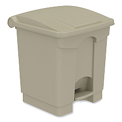 Safco Plastic Step-On Receptacle, 8 gal, Metal, Tan (9924TN)