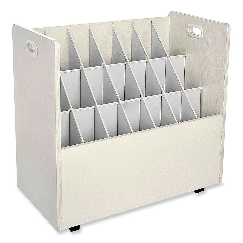 Safco Mobile Roll File, 21 Compartments, 30.25w x 15.75d x 29.25h, Tan (3043)