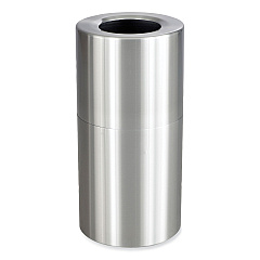 Safco Single Recycling Receptacle, 20 gal, Steel, Brushed Aluminum (9942SS)