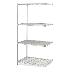 Safco Industrial Add-On Unit, Four-Shelf, 36w x 24d x 72h, Steel, Metallic Gray (5289GR)