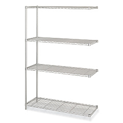 Safco Industrial Add-On Unit, Four-Shelf, 48w x 18d x 72h, Steel, Metallic Gray (5292GR)