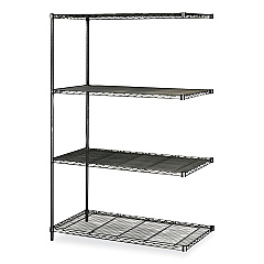 Safco Industrial Add-On Unit, Four-Shelf, 48w x 24d x 72h, Steel, Black (5295BL)