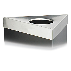 Safco Trifecta Waste Receptacle Lid, No Inscription, 20w x 20d x 3h, Stainless Steel (9560BL)