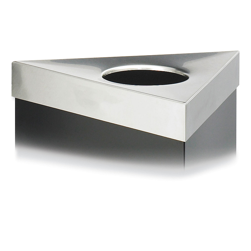 Safco Trifecta Waste Receptacle Lid, No Inscription, 20w x 20d x 3h, Stainless Steel (9560BL)