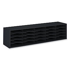 Safco E-Z Sort Sorter Module, 20 Compartments, 57.5 x 13 x 14.25, Black (7751BL)